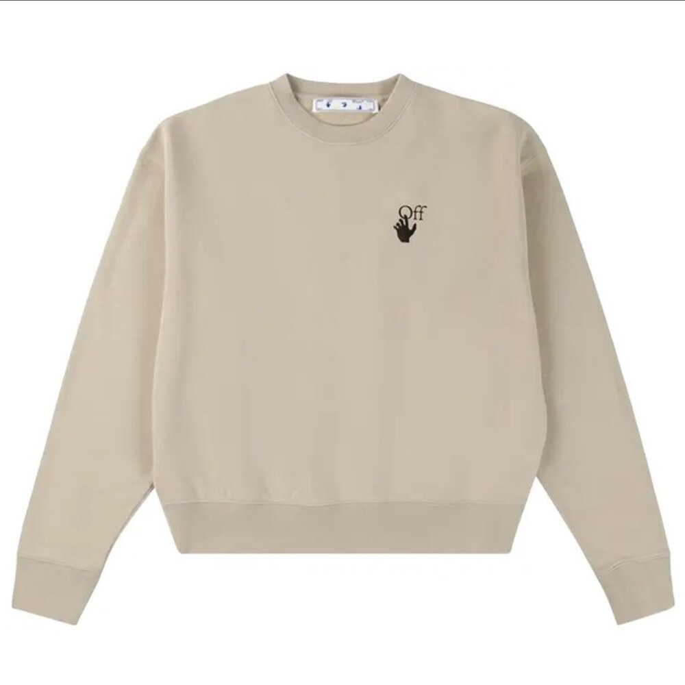 Off-White Bubble Arrow Over Crewneck 'Abbey Stone' NWT Size Large